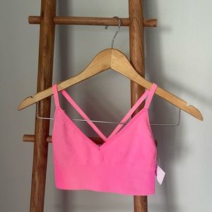Spiritual Gangster Row Seamless Active Crop Brami Pink Size XS / S NWT